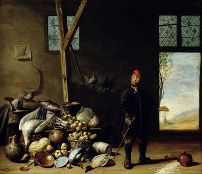 Peasant in an Interior or, Kitchen with a Still Life by Harmen van Steenwyck